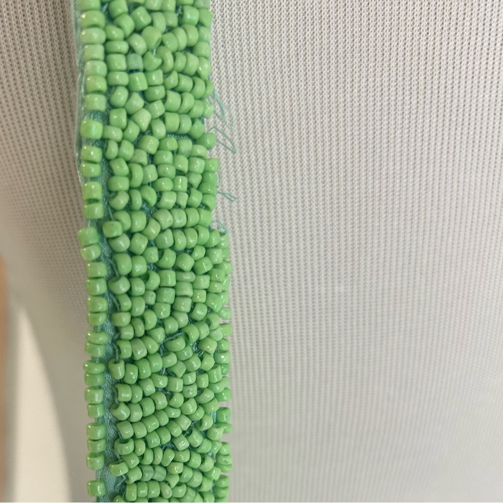 Viral Beaded Shoulder Bag - Lime Green and Cream - Made in India NWT - Picture 10 of 12